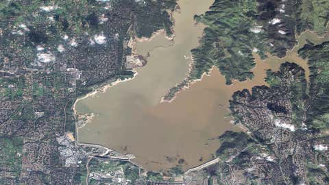 The replenished Folsom Lake earlier this month.