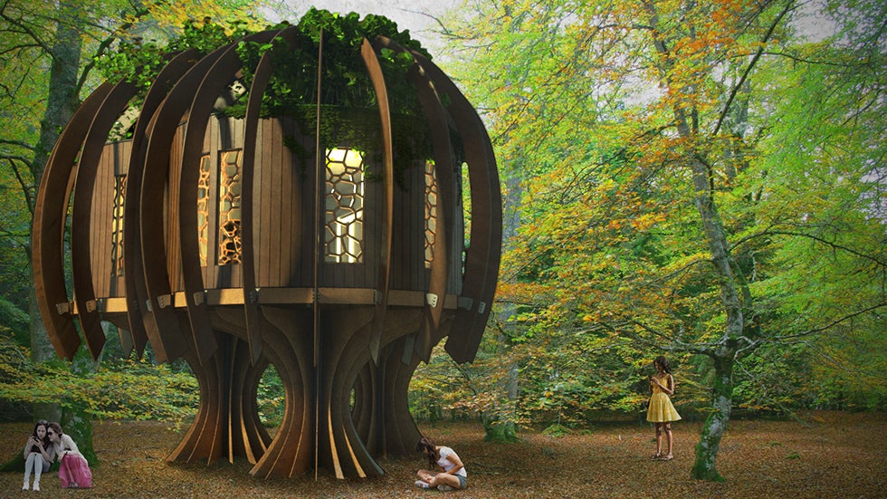 The Quiet Treehouse by Quiet Mark and John Lewis, designed by Blue Forest. (www.blueforest.com)