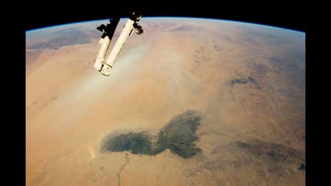 Lake Chad and a Bodele Dust Plume, Sahara—Expedition 42: February 2, 2015