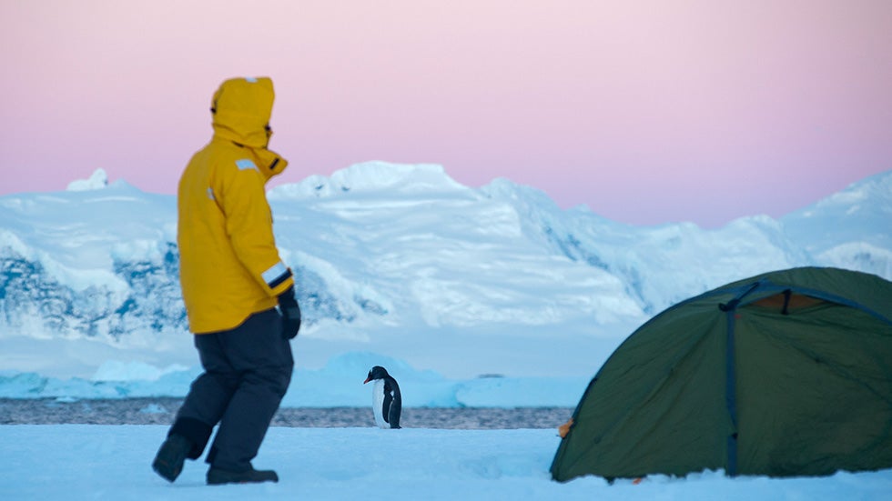 Campers wore layers underneath parkas to keep warm: a base layer to wick away moisture and an insulating layer. (www.quarkexpeditions.com)