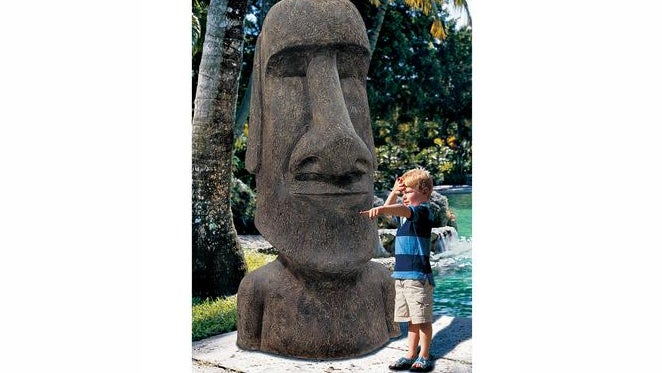 Straight from the South Pacific, a replica of a moai statue on Easter Island. (Image: Skymall.com)