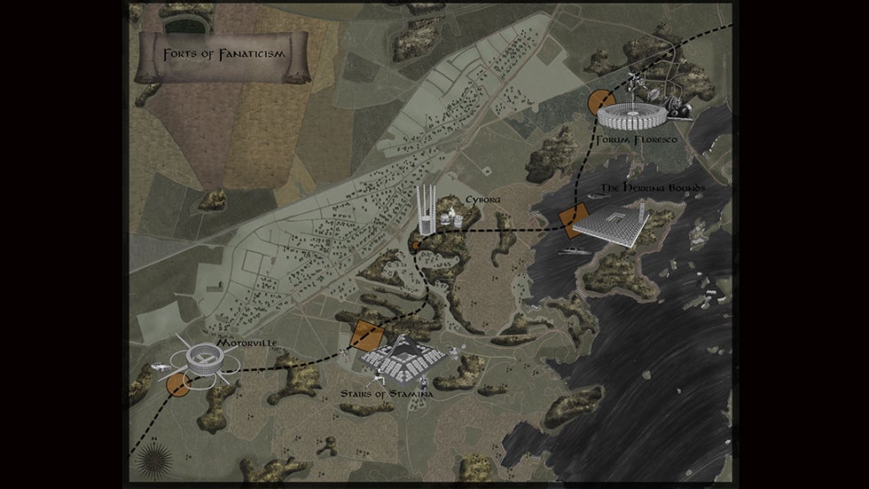 The site map for Forts of Fanaticism. (Image: VisionDivision)