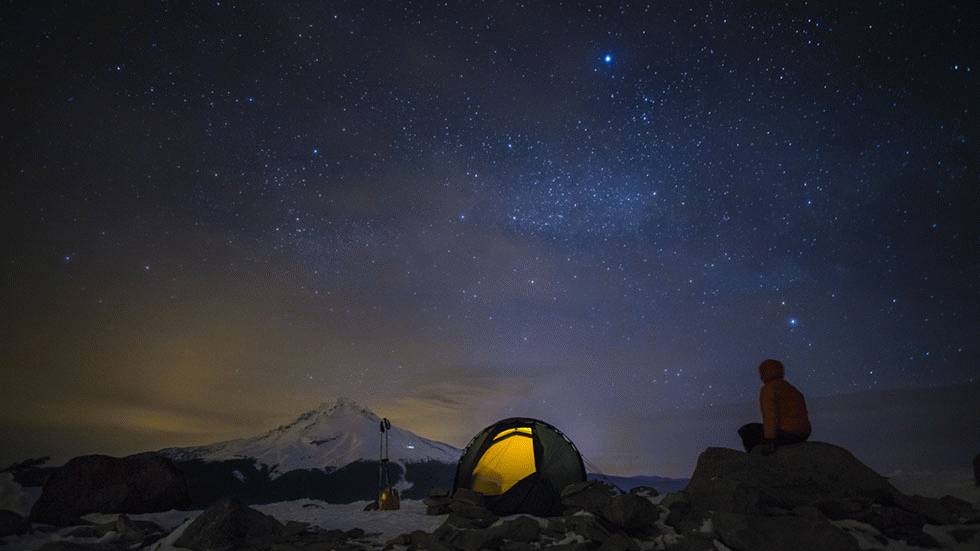 The Portland-based photographer camps out at Mt. Hood, Ore. (Ben Canales)
