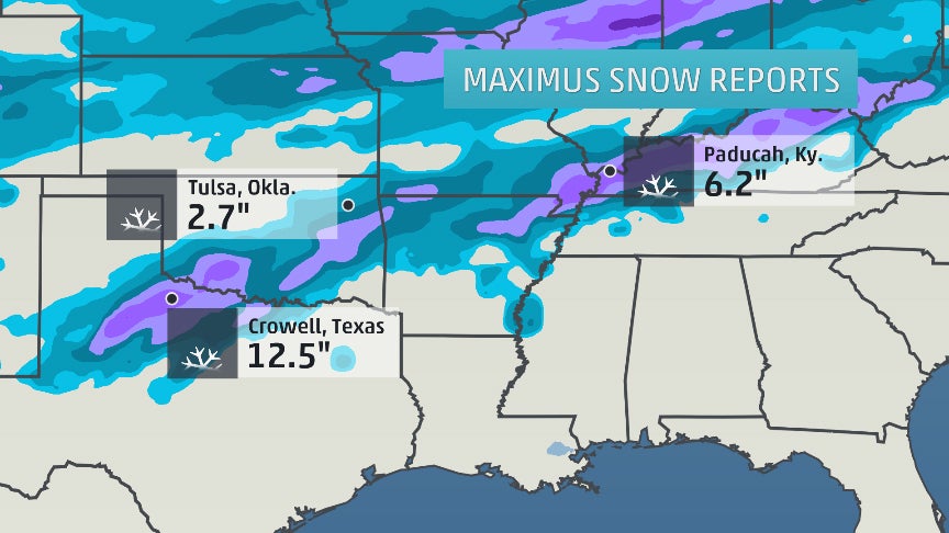 Winter Storm Maximus snow recap (South: Feb. 2, 2014)
