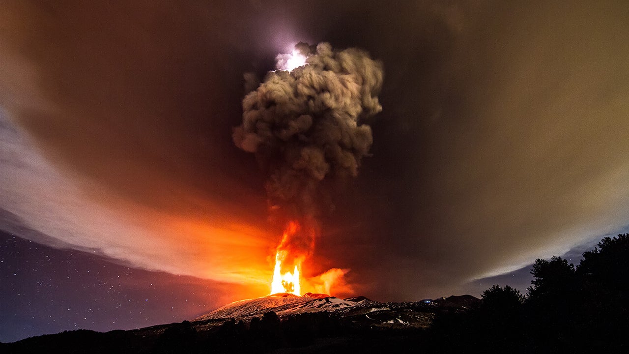Pictured here is the eruption of Mount Etna in Sicily on Thursday, Dec. 3, 2015. (Marco Restivo/Demotix/Corbis)