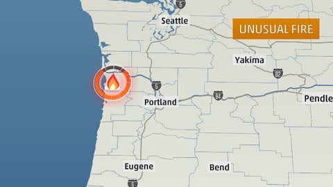 Location of wildfires on Jan. 24, 2014 near Arch Cape, Ore.