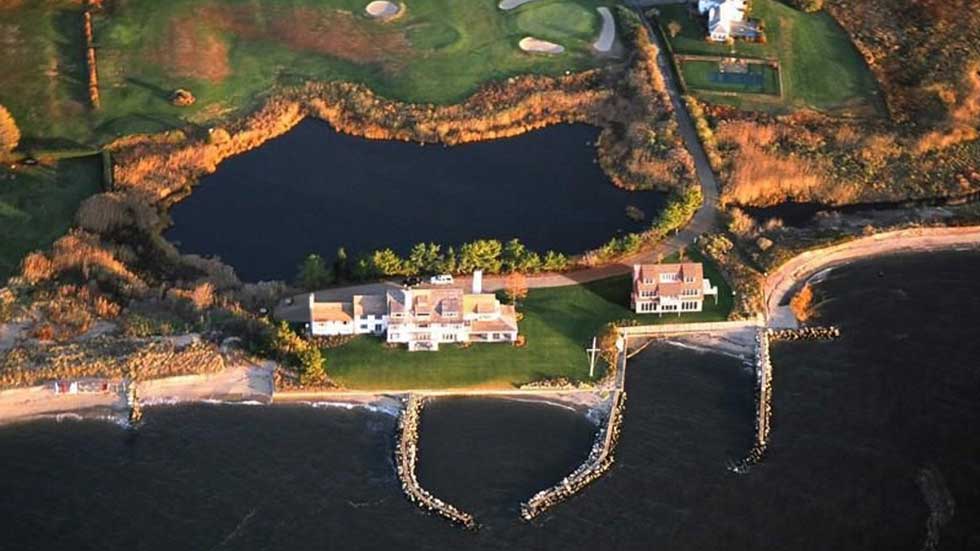 Katharine Hepburn's family estate in Connecticut overlooks the Long Island Sound. (Courtesy: Zillow)