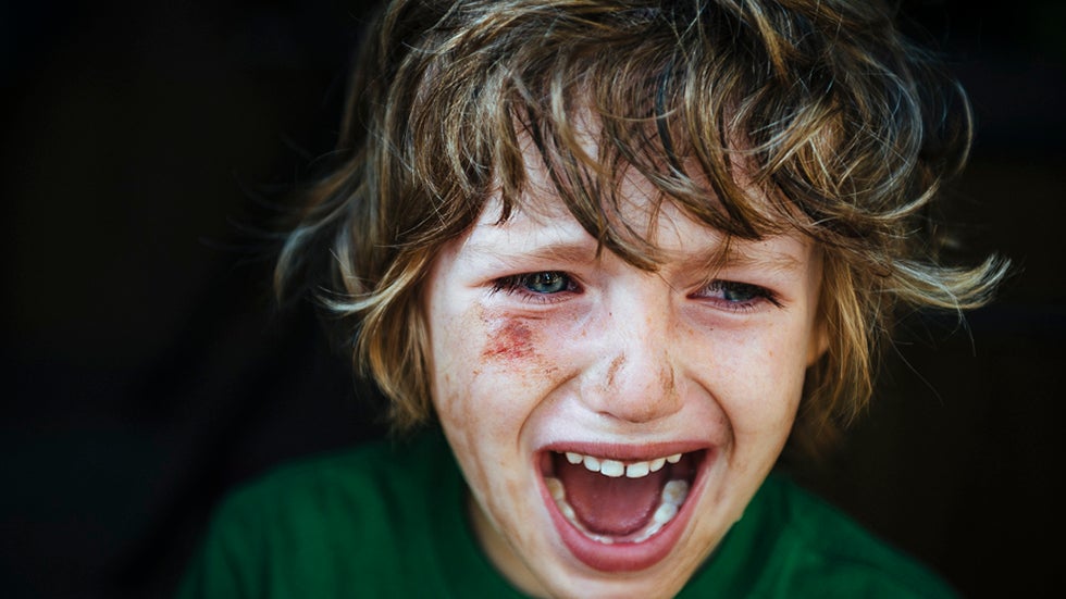 Jeremiah Watt's son Alexander after his first mountain biking downhill attempt Wild Iris, Wyo. (Jeremiah Watt)