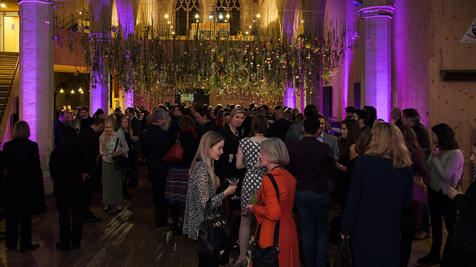 Rebecca Louise Law's 'Flower Garden Display'd' installation at the Fashion and Gardens exhibit at the Garden Museum. (Image: Jayne Lloyd/Garden World Images)