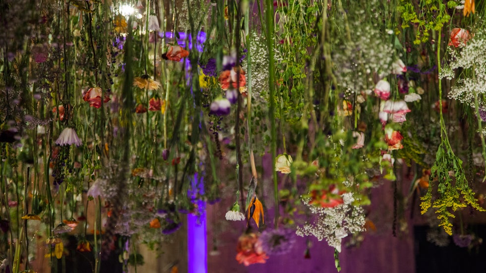 Rebecca Louise Law's 'Flower Garden Display'd' installation at the Fashion and Gardens exhibit at the Garden Museum. (Image: Jayne Lloyd/Garden World Images)