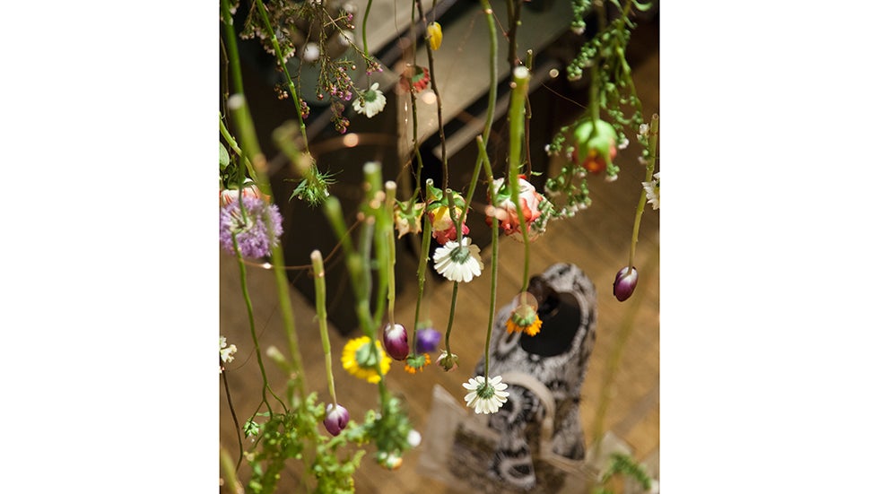 Rebecca Louise Law's 'Flower Garden Display'd' installation at the Fashion and Gardens exhibit at the Garden Museum. (Image: Jayne Lloyd/Garden World Images)