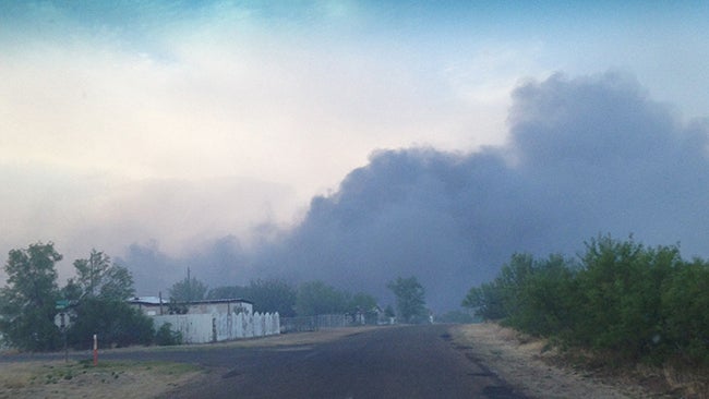 A wildfire burns near Fritch, Texas, on Sunday. (AP Photo/Texas Department of Public Safety, Chris Ray)