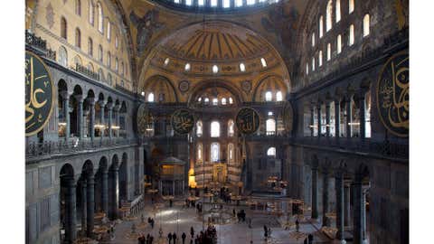 A general view inside the Hagia Sofia (Aya Sofya) on February 23, 2012 in Istanbul, Turkey. (Dan Kitwood/Getty Images)