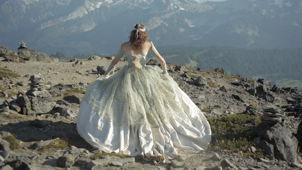 Photographer and designer Harmony Sage Lawrence hiked Mt. Rainier in a ball gown she made herself. (All images courtesy Harmony Sage Lawrence)