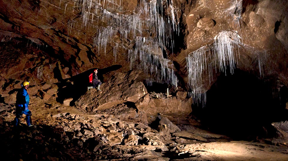 A view inside the Frozen Deep, the largest cave chamber in Britain located in Cheddar Gorge, Somerset. (Amy Hinkle/Caters News Agency)