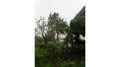 Gonzalo hits Antigua on Oct. 13,2014,as a Tropical Storm. By Friday,Oct. 17,it was a Category 2 hurricane,making landfall on Bermuda. (Twitter/@ChinU_MD)