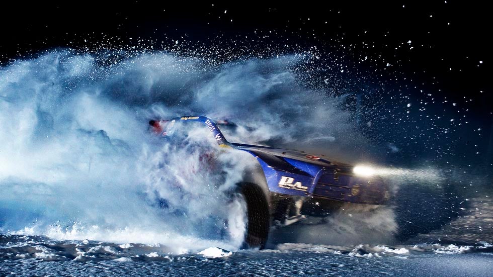 Ricky Johnson test runs his truck in the snow on the slopes of Sierra at Tahoe, CA, USA on  January 8, 2013. (Brian Nevins/Red Bull Content Pool)