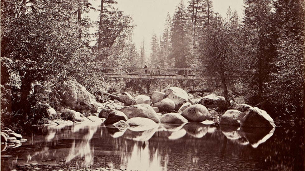 The Yosemite Valley taken by Carleton Watkins. His photos inspired President Abraham Lincoln and Congress to protect the wild land. (Stanford University Libraries, Special Collections)