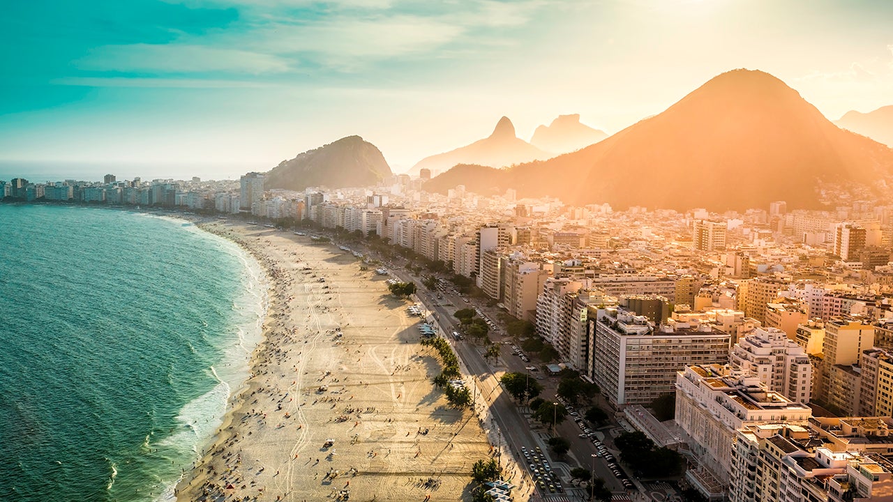 Aerial view of famous Copacabana Beach in Rio de Janeiro, Brazil. (marchello74/Thinkstock)