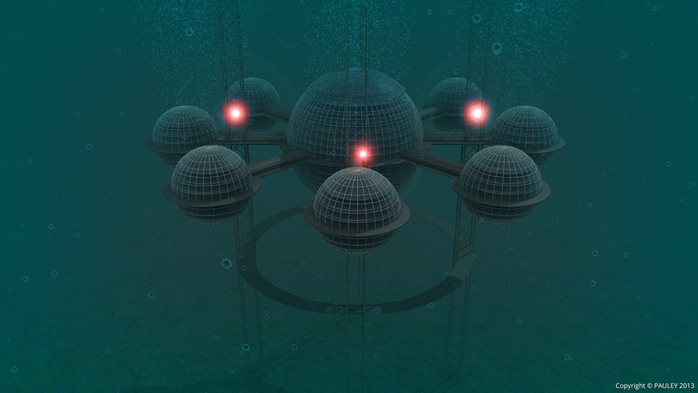 The conceptual design for Sub-Biosphere 2, by Phil Pauley, PAULEY digital consultancy. (Image: Phil Pauley/PAULEY)