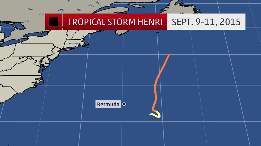 Track history for Tropical Storm Henri.