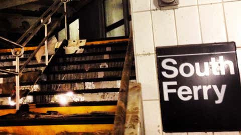 Oct. 29, 2013 - This is an example of the damage sustained by the South Ferry station on the New York City Subway's 1 Line. The station was flooded during Hurricane Sandy. (MTA New York City Transit/David Henly)