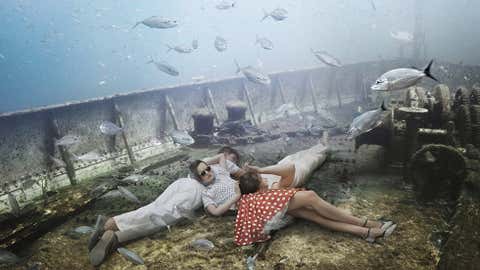 An  image from Viennese artist Andreas Franke's underwater art gallery on the USS Mohawk near Sanibel Island, Fla. (Andreas Franke)