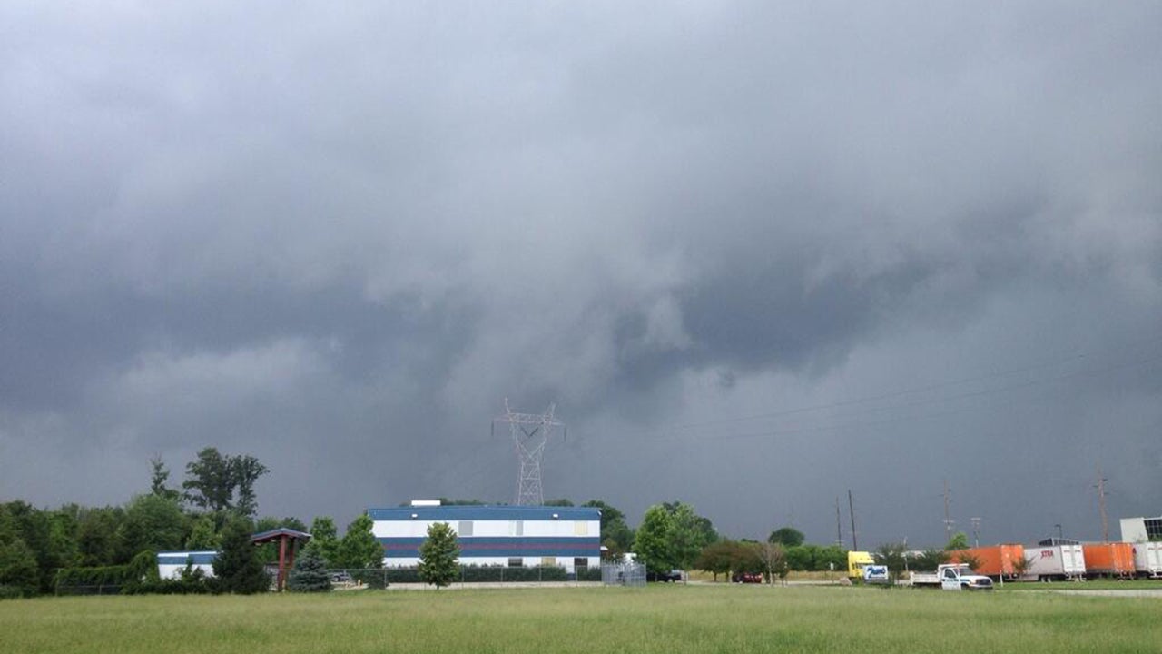 Photo taken in Plainfield, Tuesday afternoon, and it illustrates the reported tornado in Indianapolis. (Chimney_Safety/Twitter)