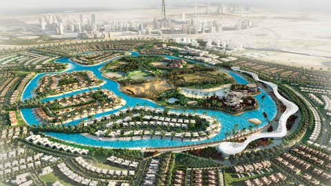 Rendering of Dubai lagoon, which will be more than twice as big as the current largest such lagoon, the 30-acre project in Egypt.