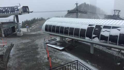 The season's first snow dusts Crystal Mountain, Washington, on September 2, 2015. (@CrystalMt/Twitter)