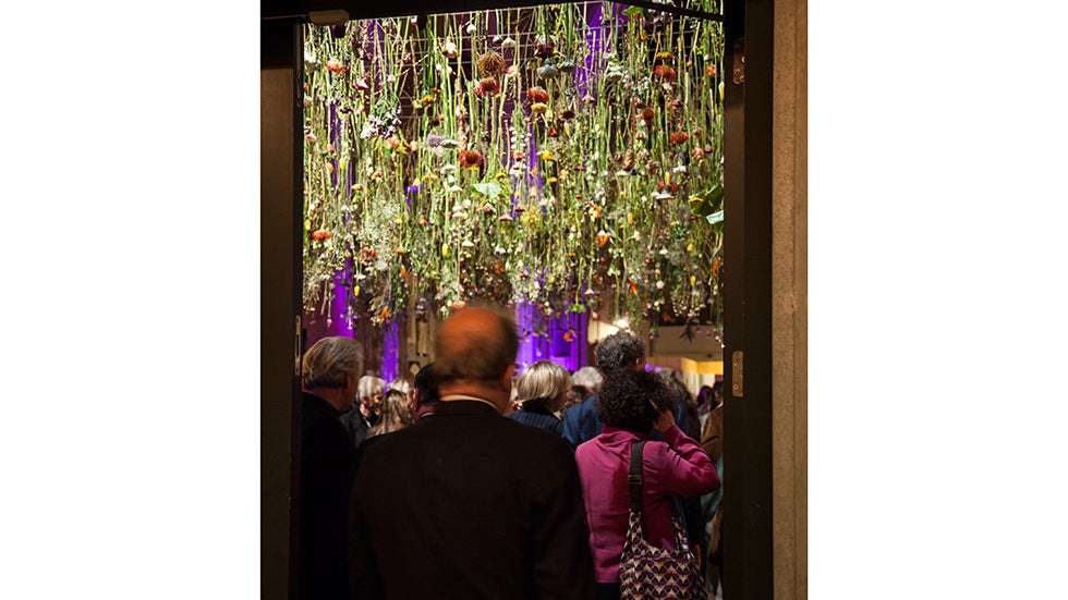 Rebecca Louise Law's 'Flower Garden Display'd' installation at the Fashion and Gardens exhibit at the Garden Museum. (Image: Jayne Lloyd/Garden World Images)