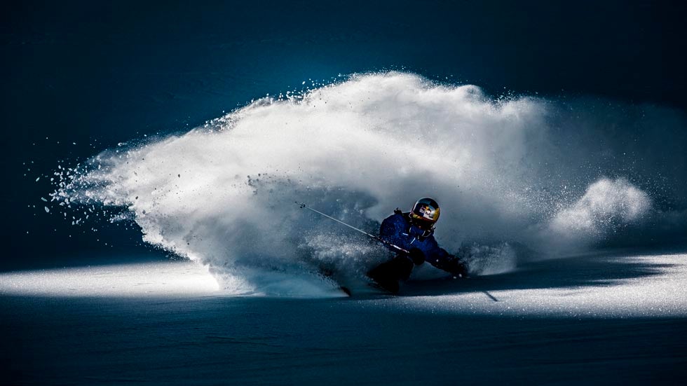 Nadine Wallner sets some fresh powder turns at Soelden Glacier, Austria, November 13, 2013. (Christoph Schoech/Red Bull Content Pool)