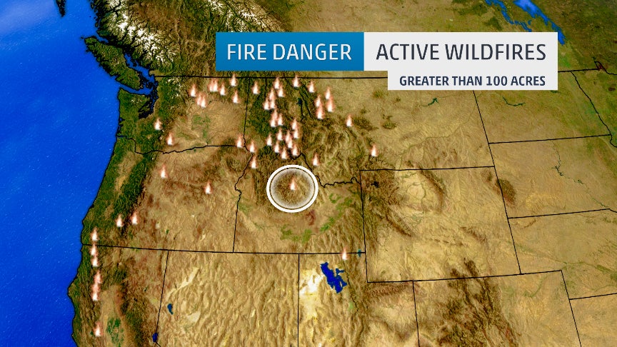 Idaho wildfire seeing snow on Sep. 4, 2015.