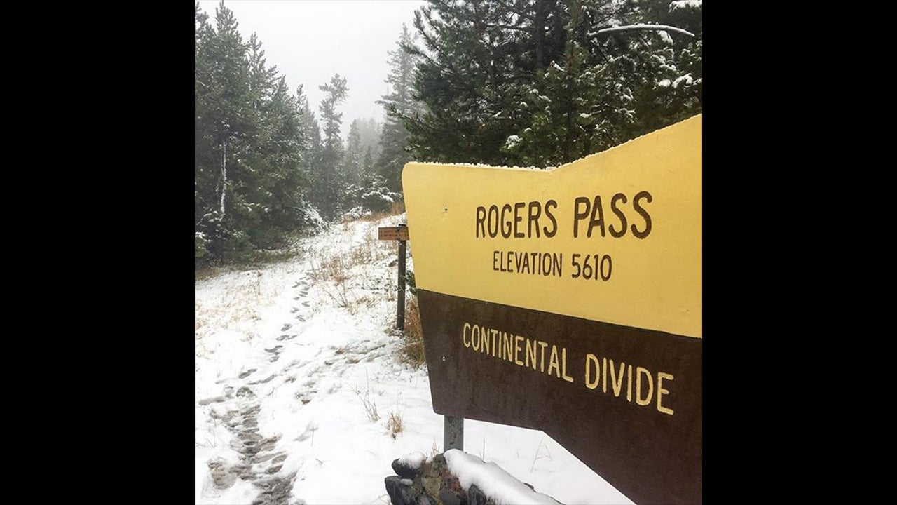 The first snow of the season as is seen at Rogers Pass, Montana on September 15, 2017. (Instagram/jonahbrownknows)
