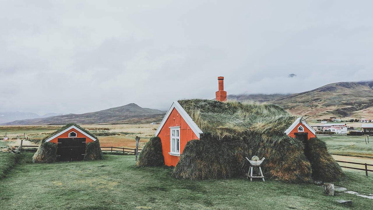 After chasing the Northern Lights, photographer Luke Gram came upon a town that had the most idyllic turf houses. (Luke Gram)