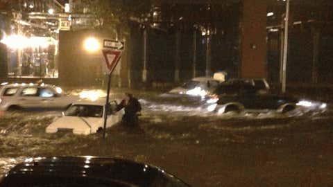 iWitness user JordanF05 sent this photo of cars under water on Ave C and 14th Street.