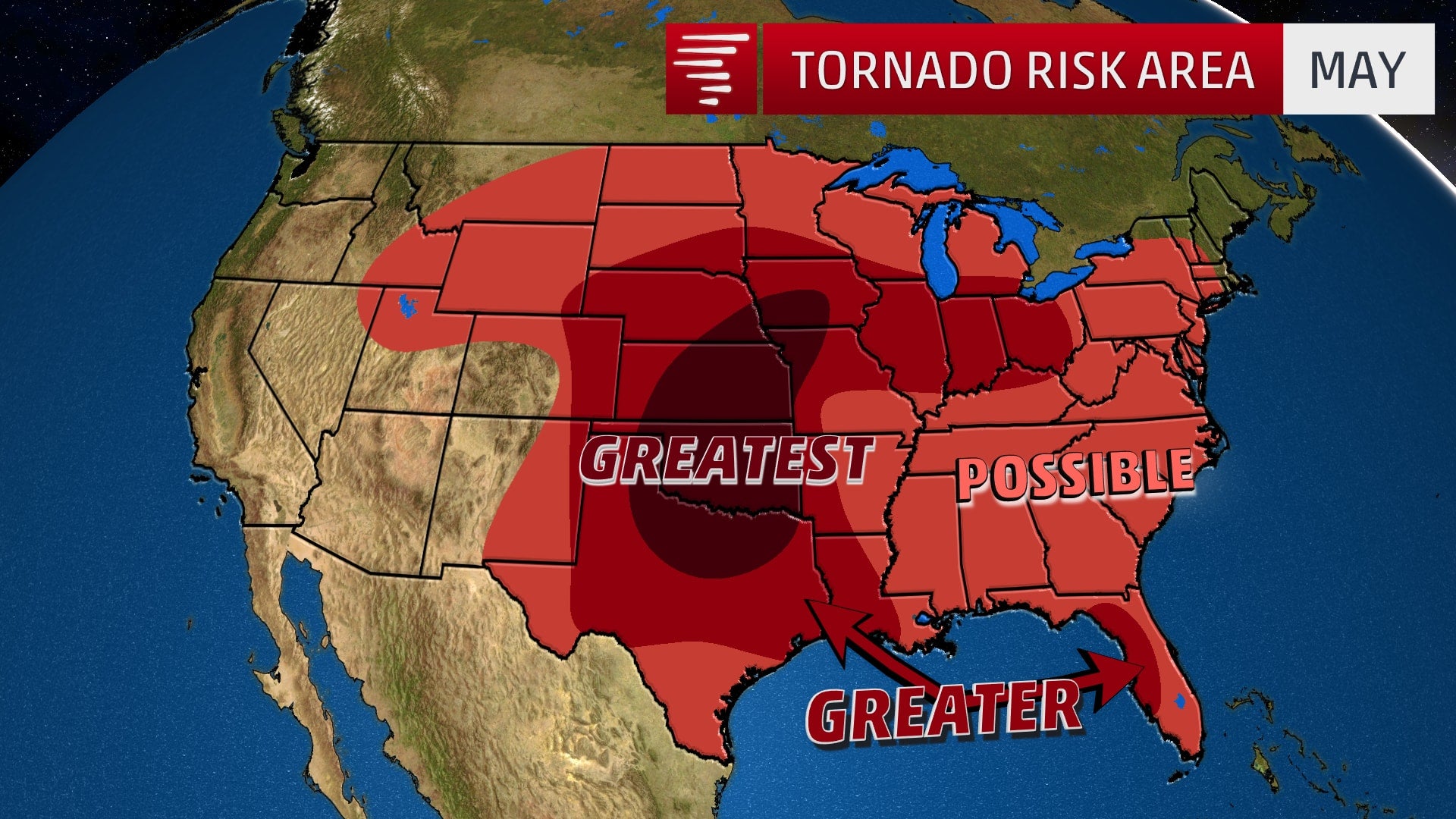 The 1991-2015 average number of May tornadoes in the U.S. is 269. (USTornadoes.com)