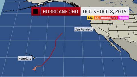 A look at the historical track of Hurricane Oho across the central Pacific.