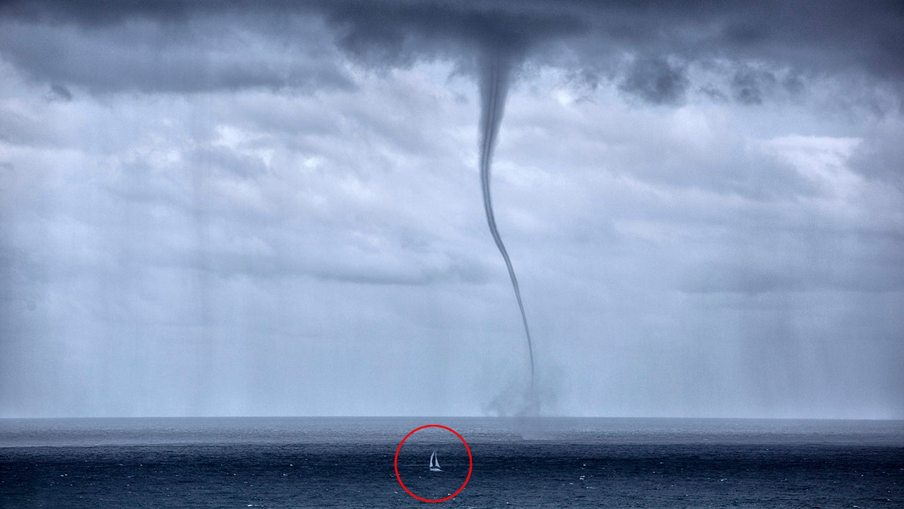 A huge waterspout that formed over the weekend just off the coast of Bungan Beach in Mona Vale, Australia, just north of Sydney. 