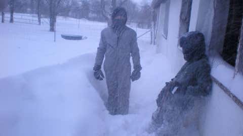 On March 14, 1896, the town of Columbus in southeast Kansas recorded 25 inches of snow. Image: Snow drifts in nearby Parsons, Kan. on Feb. 1, 2011 from iWitness Weather contributor Kimberly Hawks.