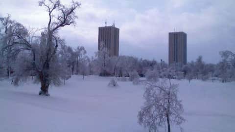 Along the Ohio River between Louisville, Ky. and Evansville, Ind., the town of Lewisport measured 20 inches of snow on December 23, 2004. Image: Wintry view of the University of Kentucky campus after a very damaging ice storm in 2009.