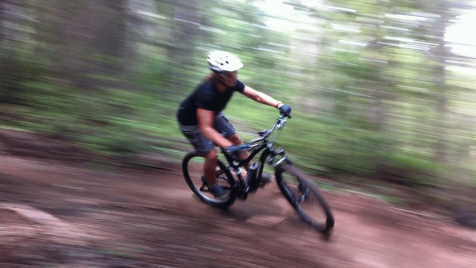 Mountain biker Teresa Edgar in action. (Photo courtesy of Teresa Edgar)
