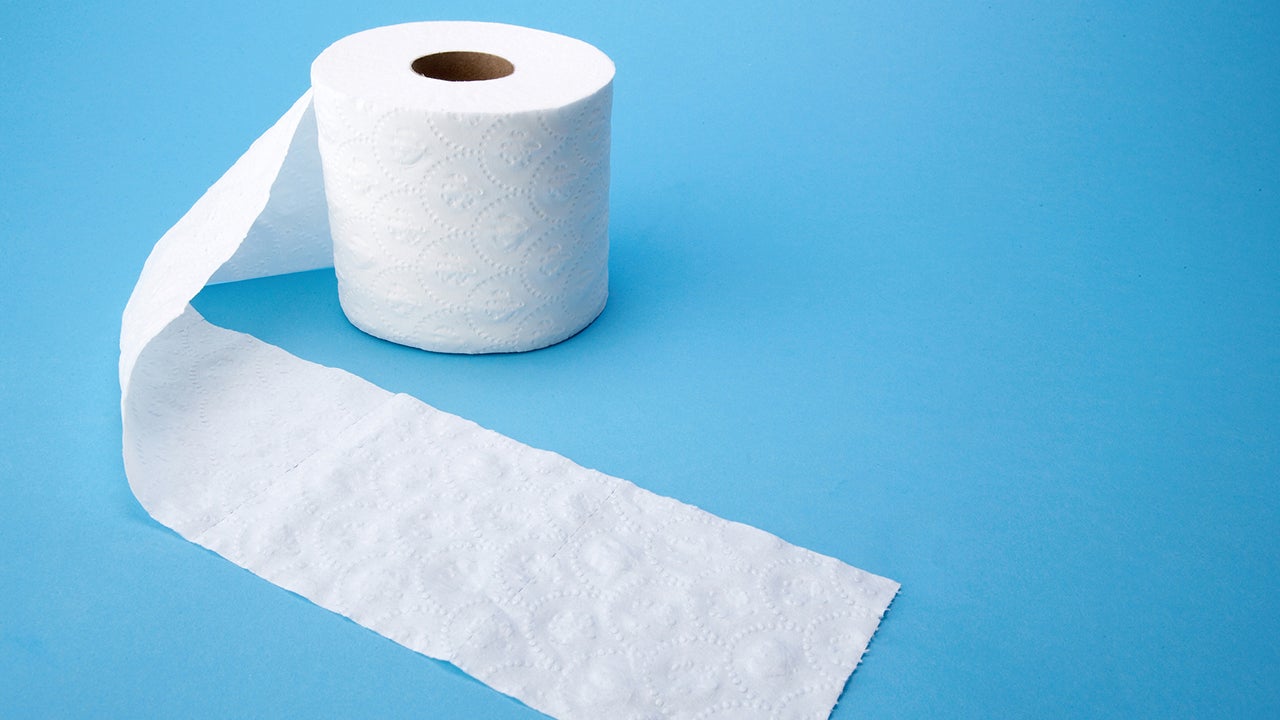 Roll of bathroom tissue unraveling