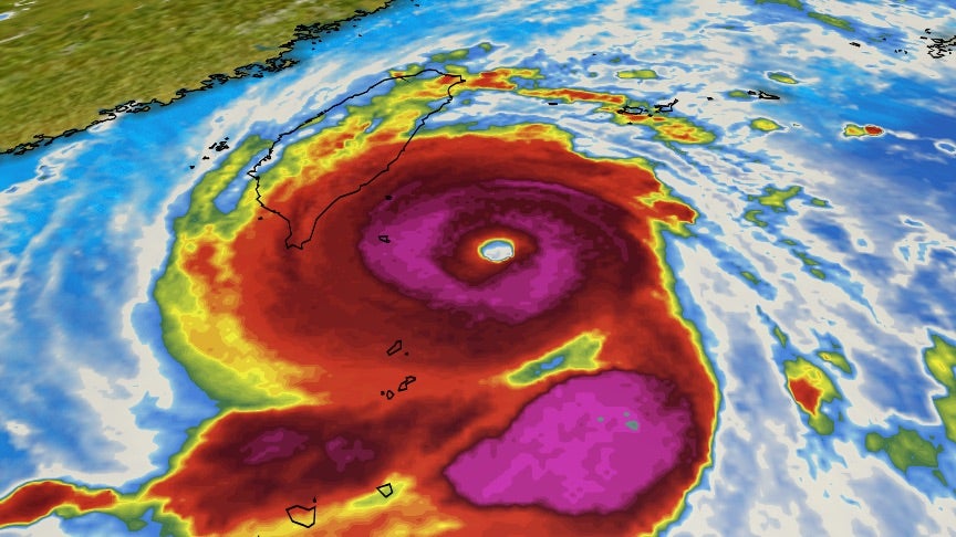 IR Satellite Image Of Super Typhoon Nepartak As it Approached Taiwan on July 7, 2016