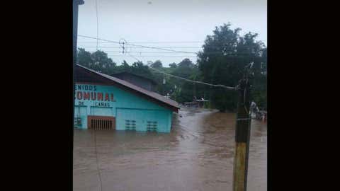 Flooding is seen in San Jose, Costa Rica, on Thursday, October 5, 2017, as Tropical Storm Nate brings dangerous torrential rains to the area. (Twitter/@JorgeAlfaroCR)