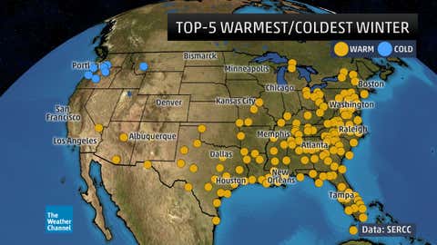 Where Winter 16 17 Ranked As One Of The Warmest Coldest Wettest Or Driest On Record The Weather Channel Articles From The Weather Channel Weather Com