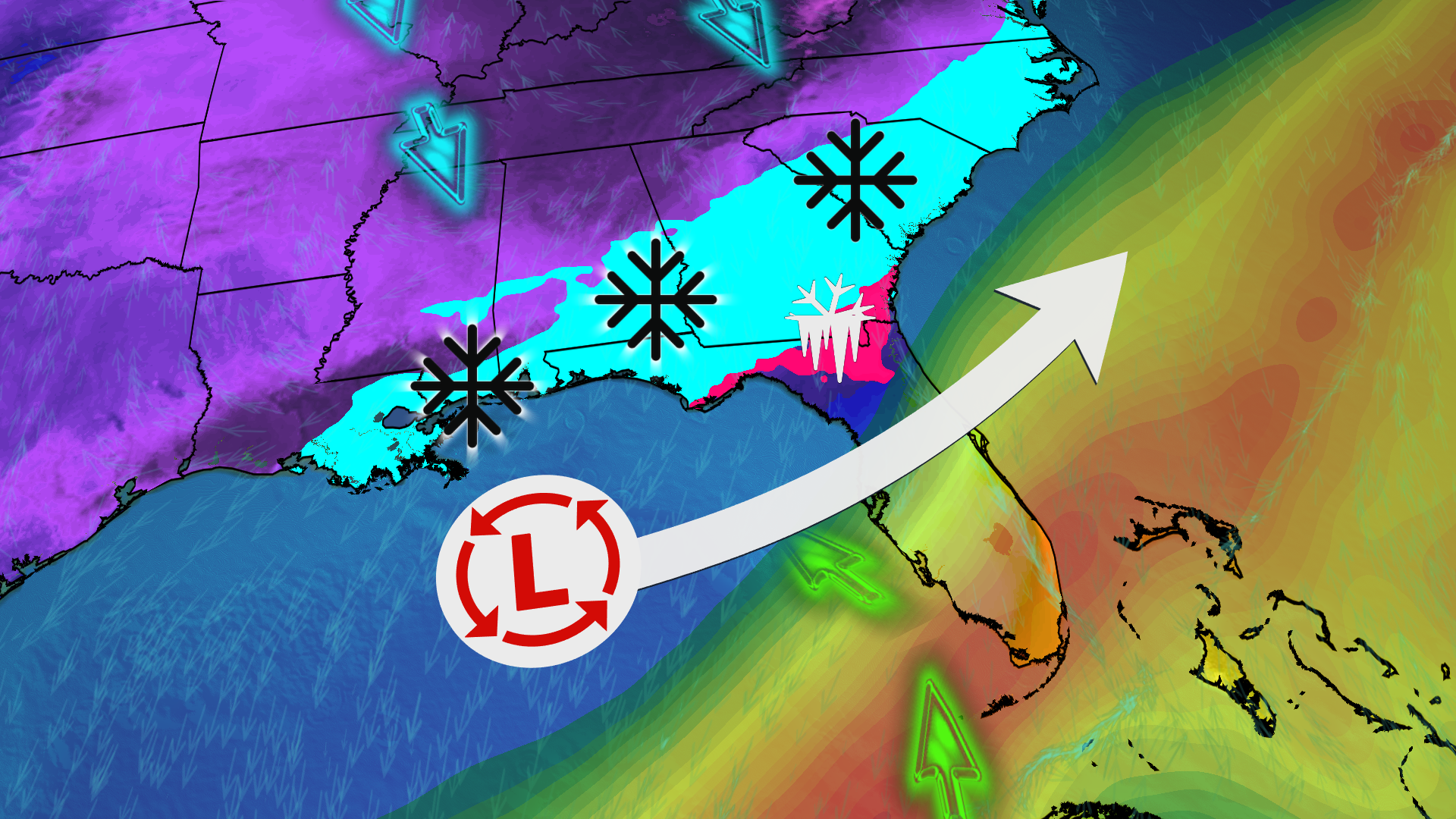 Historic Southern Snow And Ice With Winter Storm Enzo