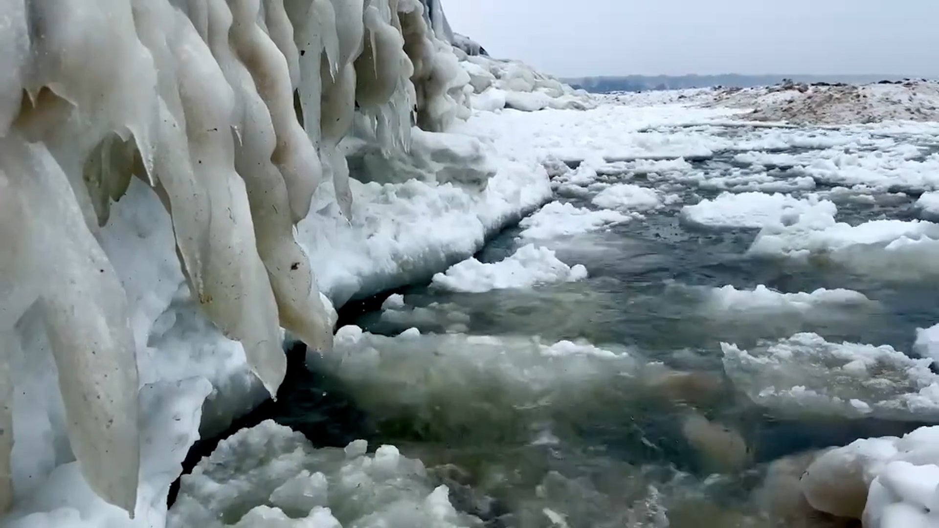 Ice Chunks Bob On Lake Ontario