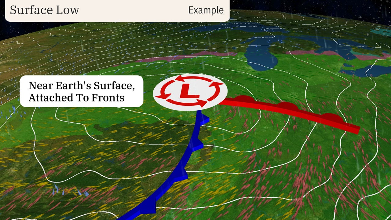 Surface low-pressure system example.