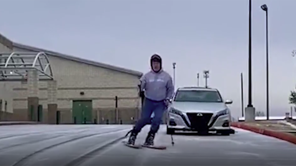 A Texas School Superintendent Gave An Announcement While Standing On Skis In A Parking Lot